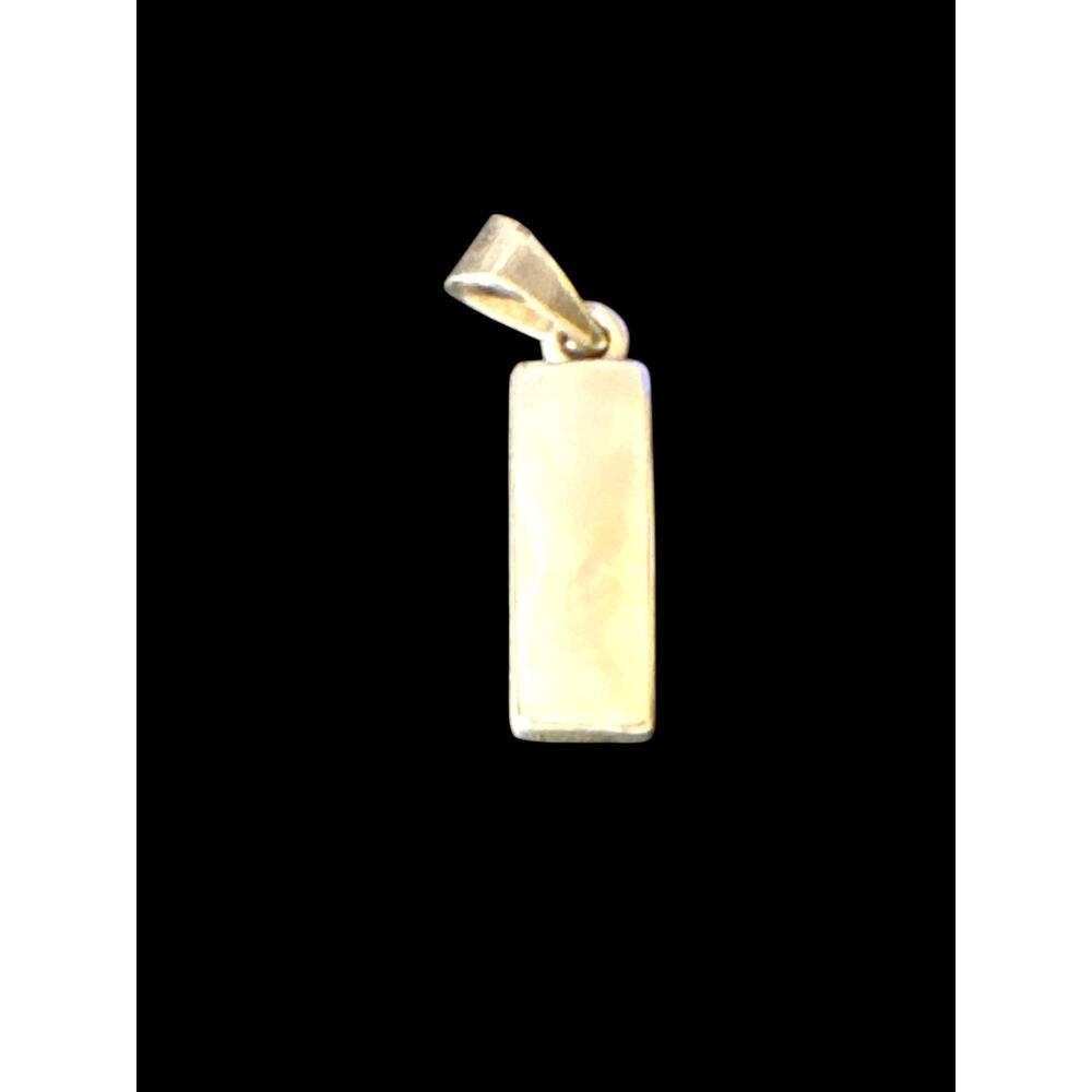 Vintage Sterling Silver Mother of Pearl Pendant Charm 925 Mexico Jewlery Gift